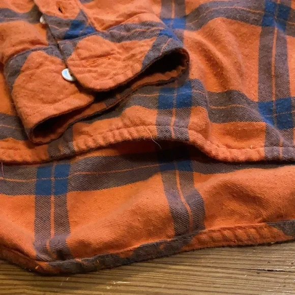 Sundance Flannel, orange/blue, XS - Picture 3 of 4
